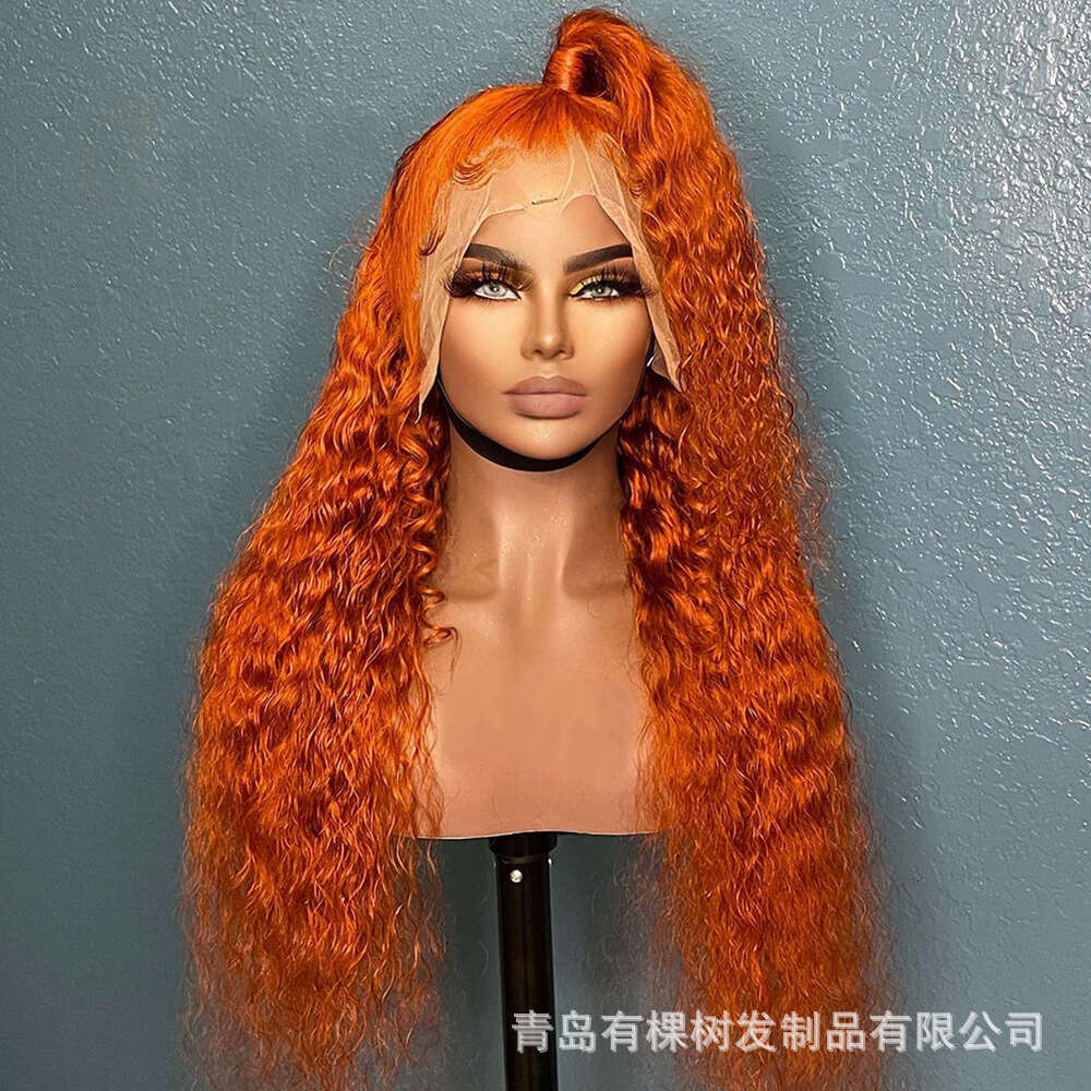 Lace Front Wig Cover T Shape Large With Long Curly Orange Hair Women S Synthetic Front Lace Wig Headband