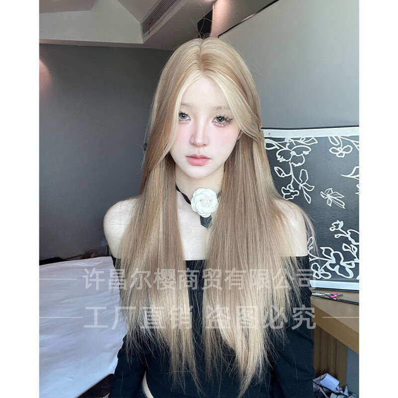 Lace Front Wig Cover T Shape Erying Split Women S Hair Forehead Lace Full Head Cover Wig Long Straight Hair