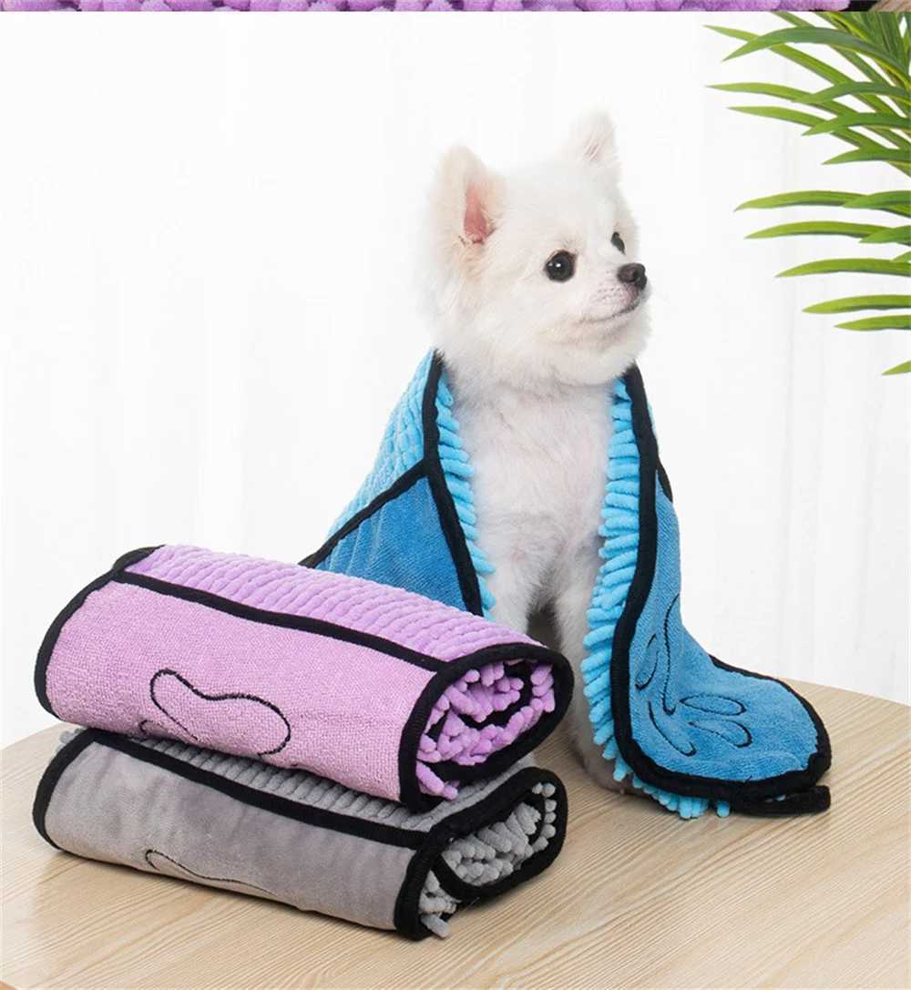 Pet Dog Towel Cat Universal Bath Towel Quick Dry Super Absorbent Soft Towel Pocket Cleaning Tool Pets Cleaning Tool M250118
