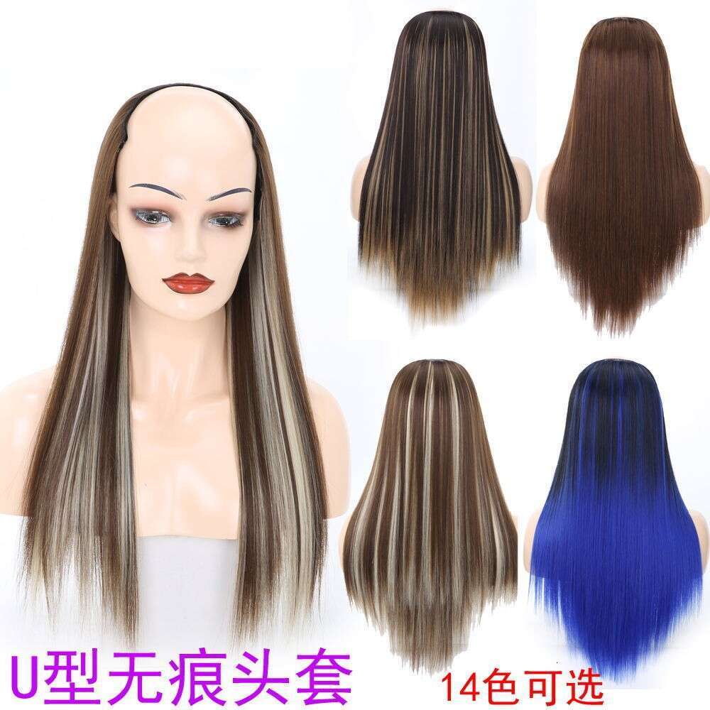 Lace Front Wig Cover T Shape Matte Long U Shaped Scarless Half Wig Straight Hair Head Cover