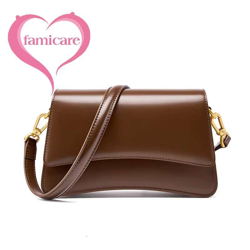 New Women's Single Shoulder Crossbody Lady Cowhide Split Leather Handbag Fashionable And High Quality Underarm Messenger Bag