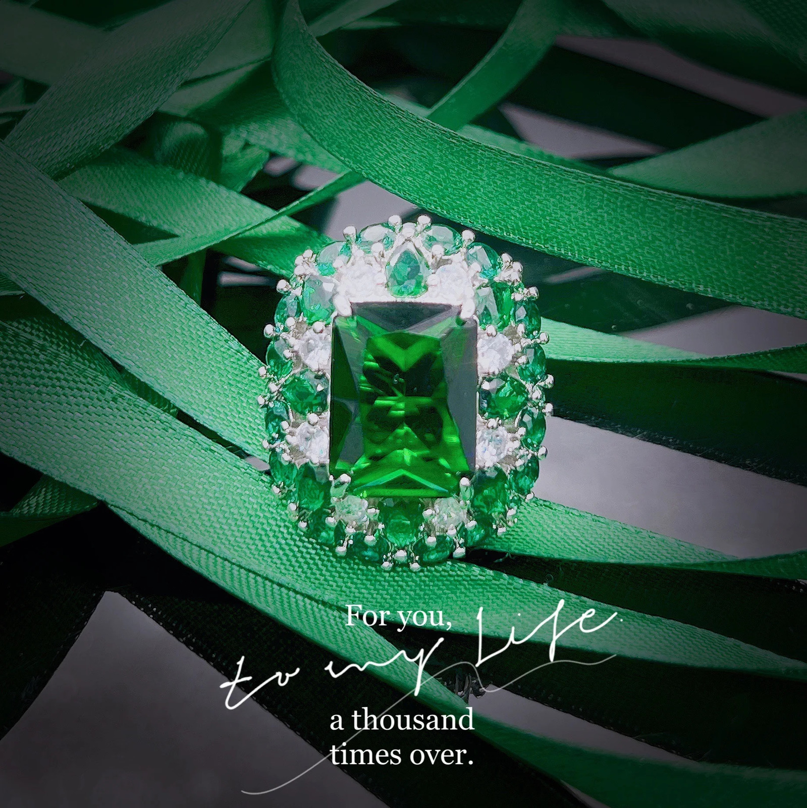 100% 18 K White Gold Rings for Women Created Natural Emerald Gemstone Diamond Wedding Engagement Ring Fine Jewelry Gold250122 - view 6
