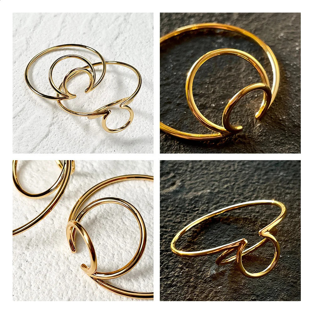 ENFASHION Geometric Ear Cuff Clip On Earrings For Women Gold Color Multi-layer Circle Earings Fashion Jewelry Pendientes E201153 250108