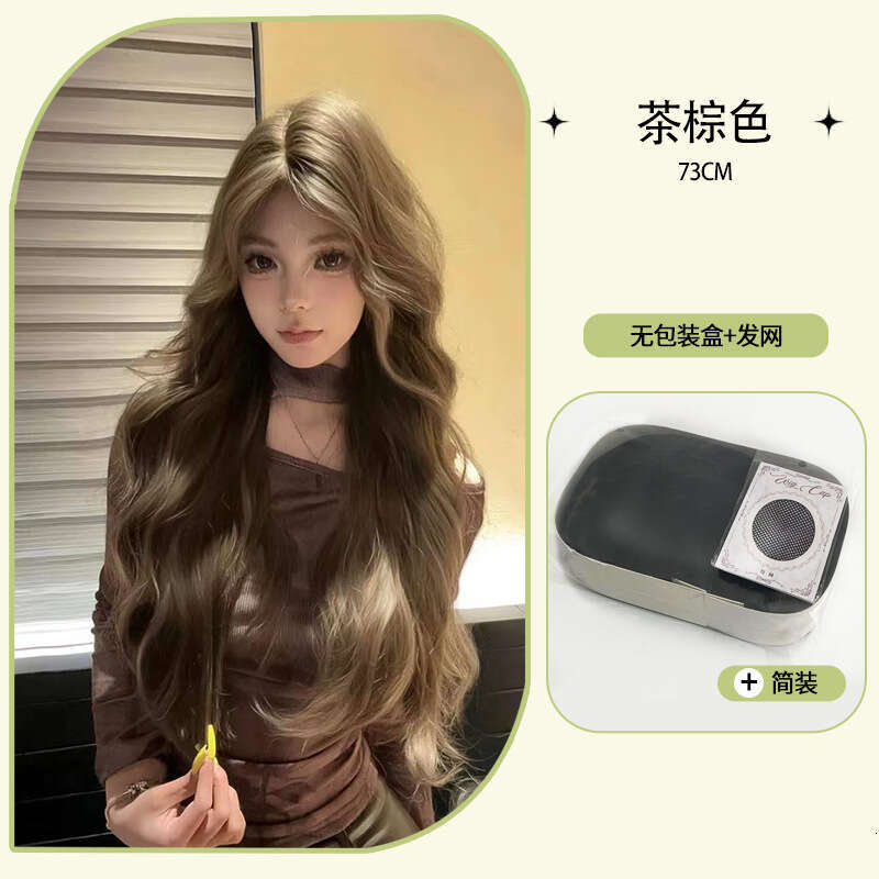 Lace Front Wig Cover T Shape Zhouli Small Lace Internet Famous Women S Long Hair Daily Fashion Natural Simulation Full Head Set Wig