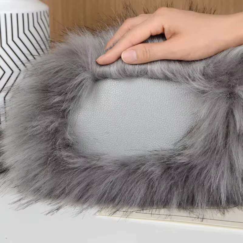 Design Women's Faux Fur Handbag Winter Soft And Fluffy Large Capacity Tote Bag High Quality Pu Splicing Shopper Purses