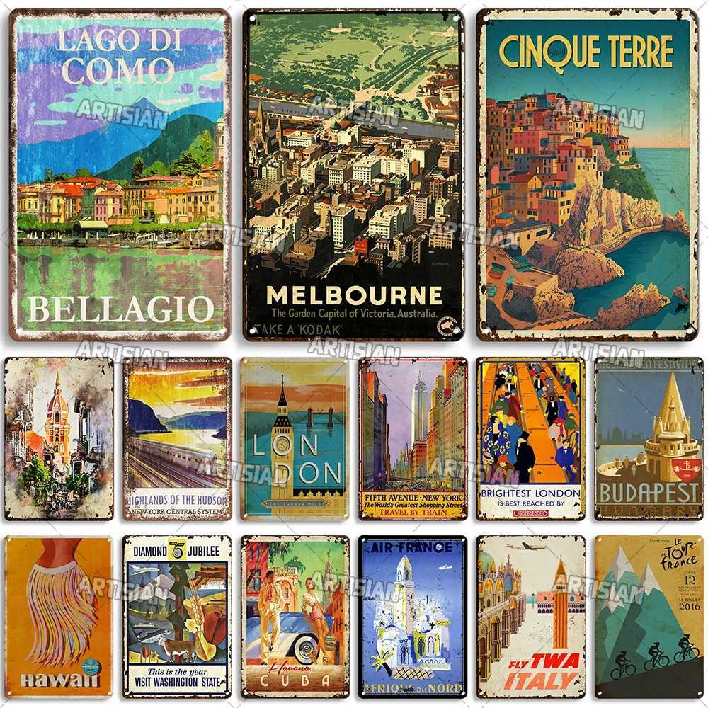 High Quality Nostalgic Travel Metal Poster Decorative Place Retro Metal Signs Man Cave Home Studio Metal Plaque Vintage Wall Industrial Decoration T25