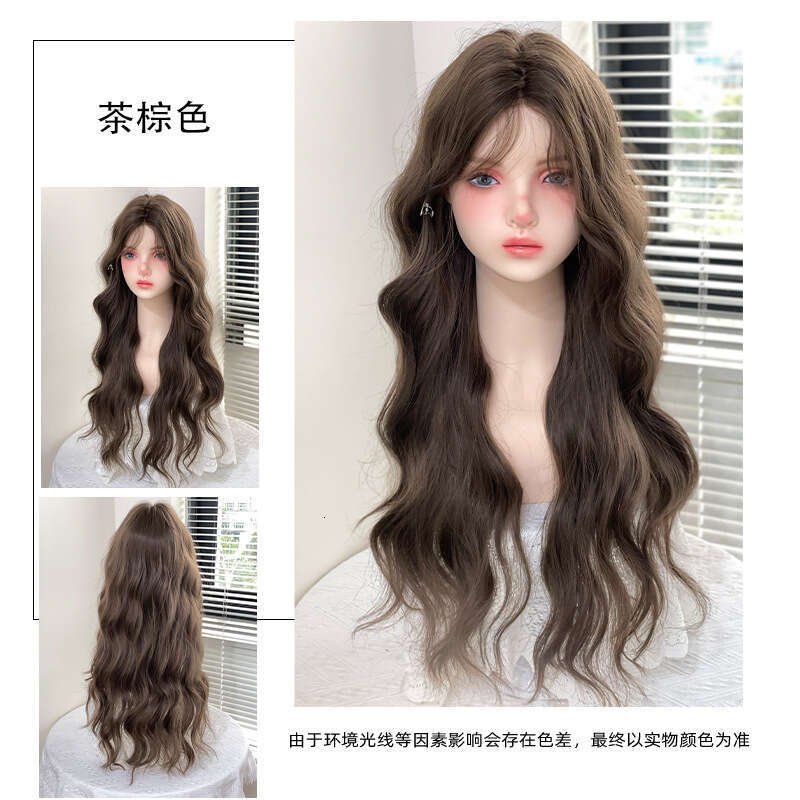 Lace Front Wig Cover T Shape Zhouli Small Lace Internet Famous Women S Long Hair Daily Fashion Natural Simulation Full Head Set Wig