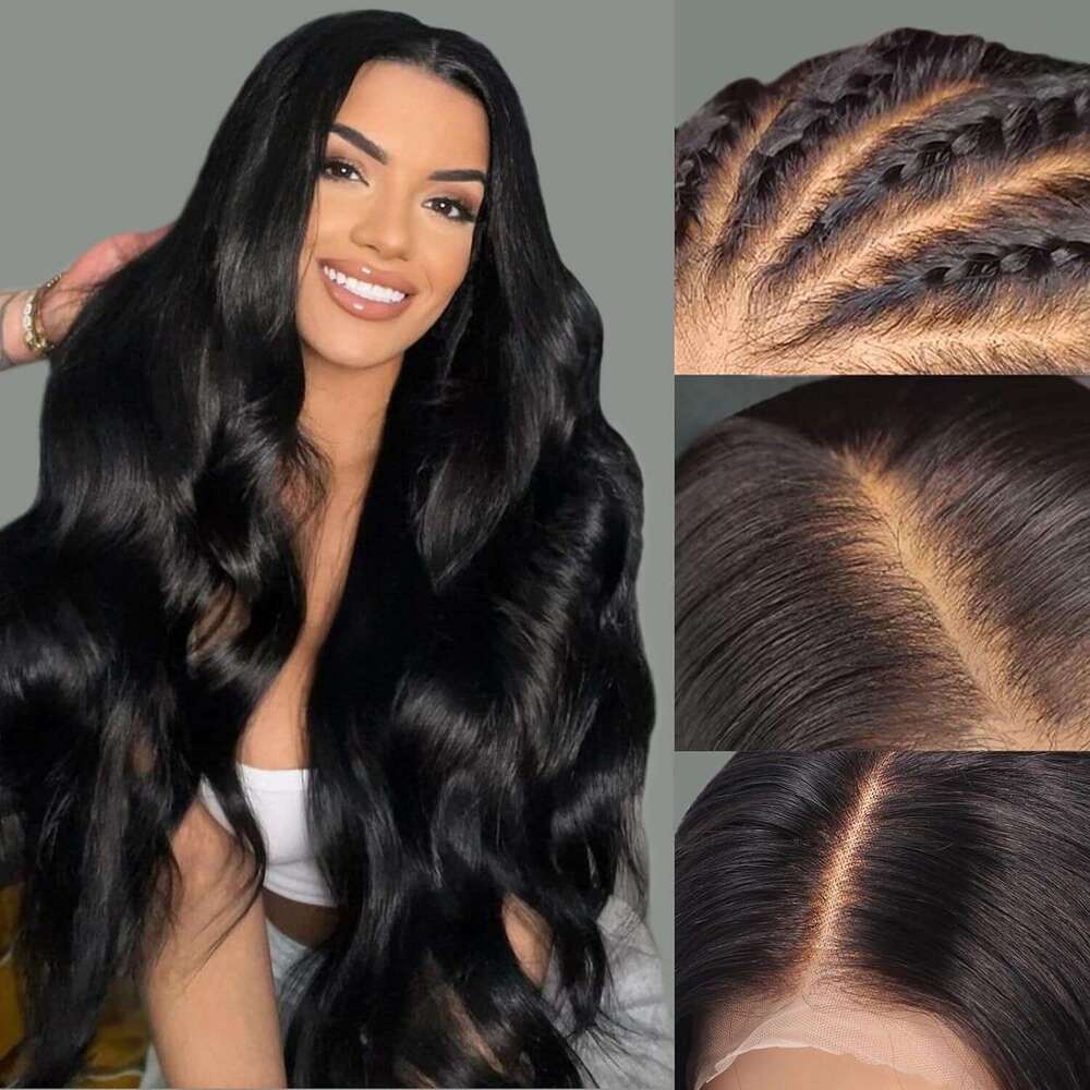Lace Front Wig Cover T Shape Hot Selg Women S Front Lace Synthetic Head Cover Black Medium Split Long Curly Hair With Wavy Curls