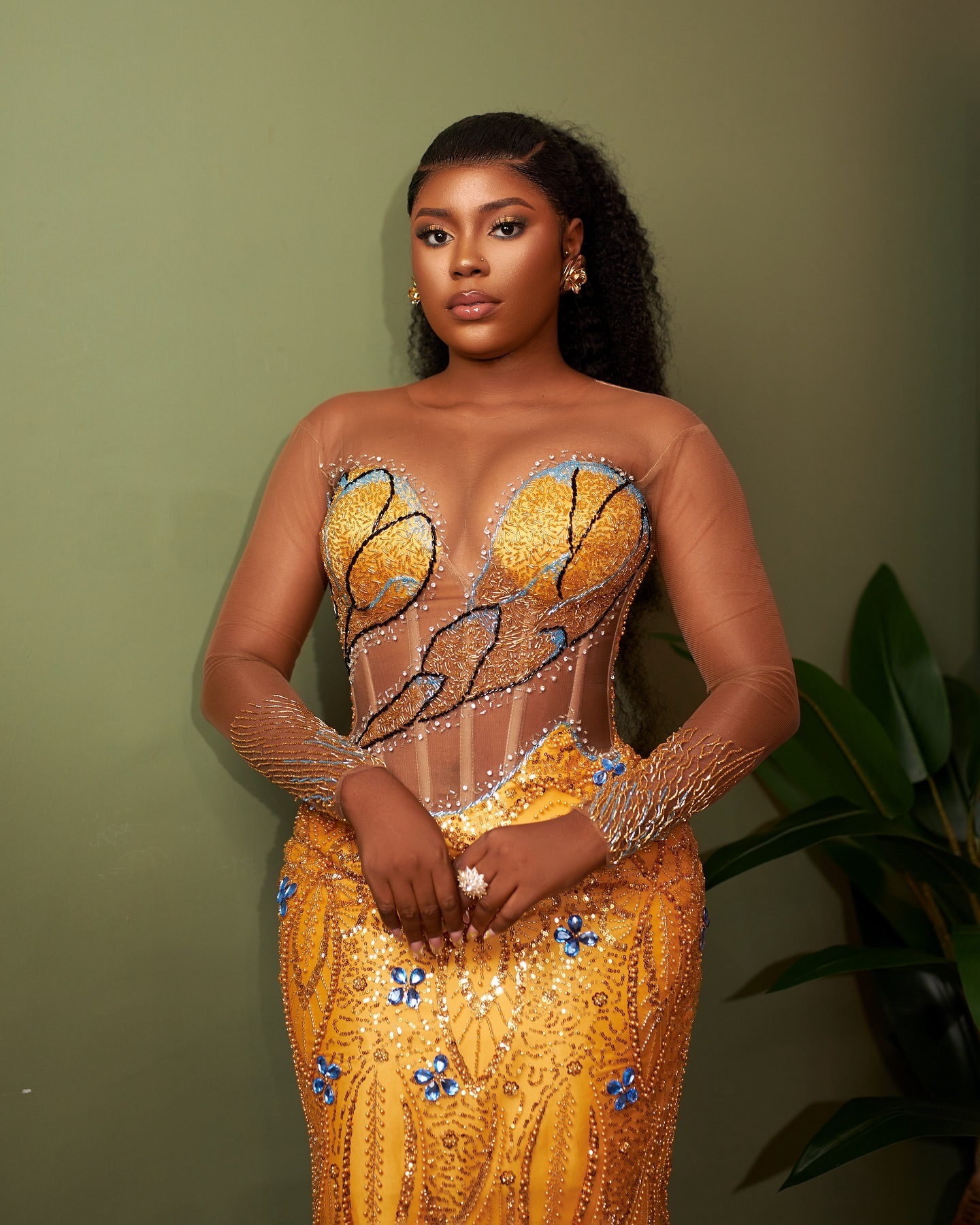 Aso Ebi Gold Sheath Prom Dresses 2025 Crystals Beaded Sequined Lace Evening Formal Party Second Birthday Engagement Gowns Plus Size Dress For Special 
