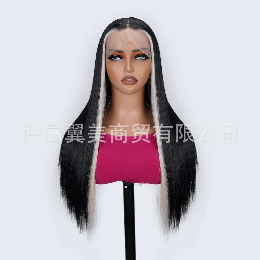 Lace Front Wig Cover T Shape Wig Long Straight Japanese Silk Lace Synthetic Headband Simulating Human Hair Wigs