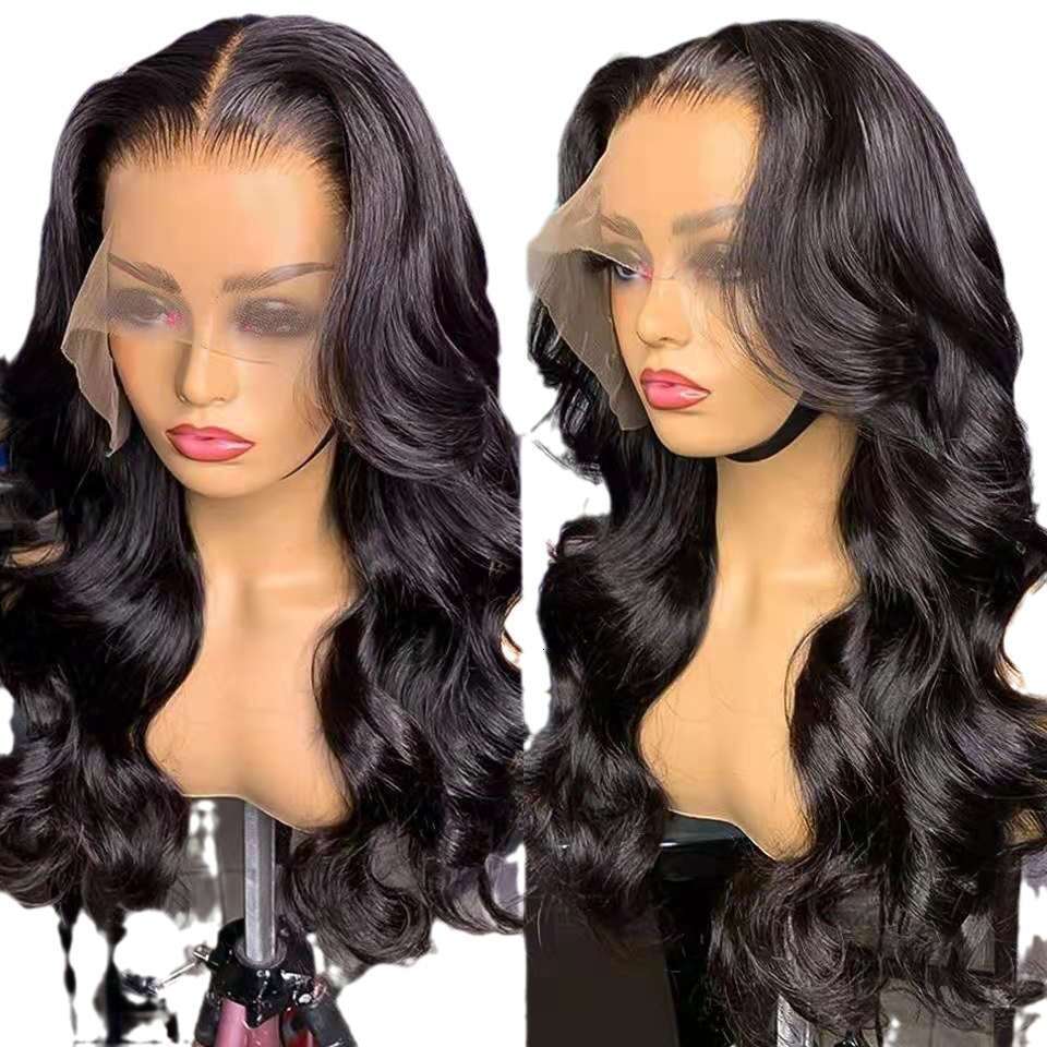 Lace Front Wig Cover T Shape New Lace For Women Rose Mesh Split Long Curly Hair Synthetic Wig Headband