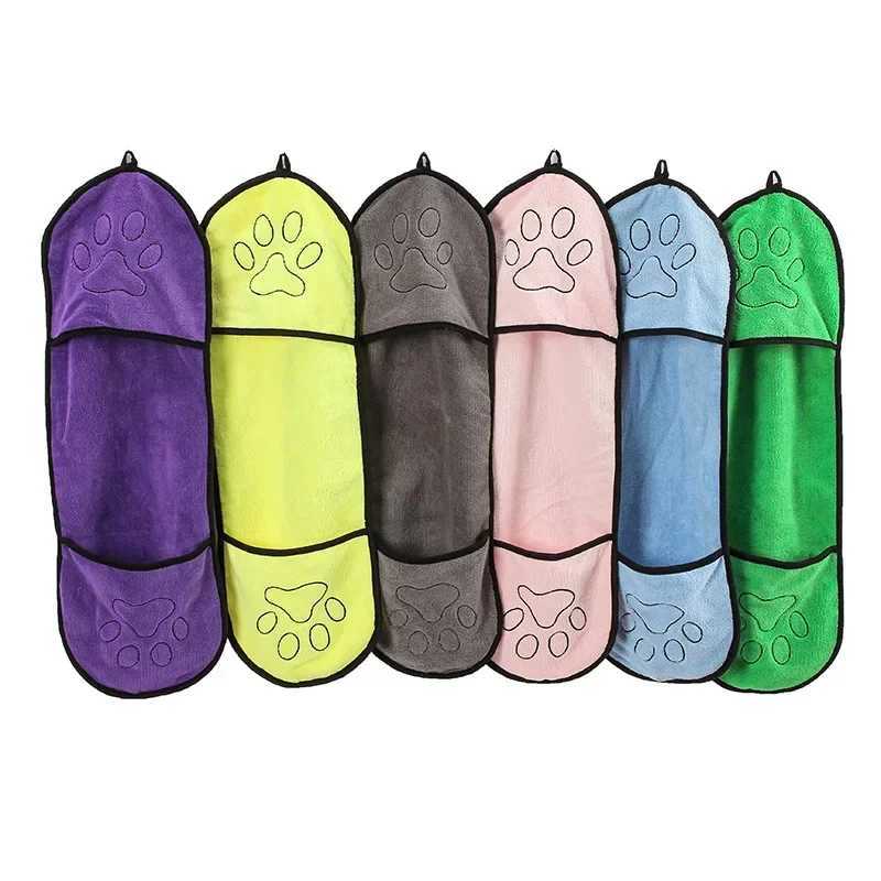 Pet Quick Drying Dog Towel Bathrobe Soft Fiber Absorbent Easy To Clean Towel Pet Accessories M250118