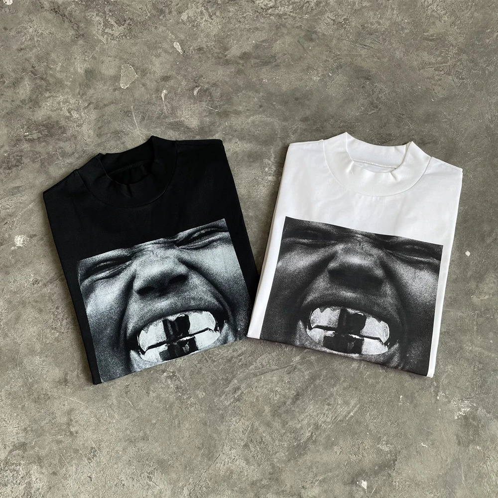 Yao888 Graphics Print Vintage Fashion Cotton Long Sleeve Men Tops Pullover Streetwear Oversize High Quality T Shirt For 250108