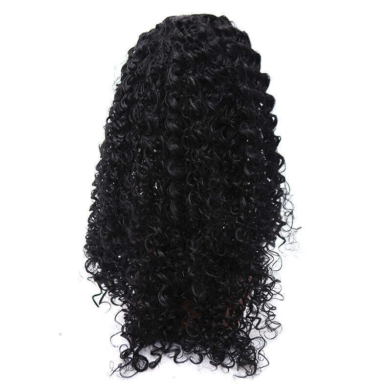 Lace Front Wig Cover T Shape Female Curly Black Front Lace Long Hair Synthetic Wig Headset