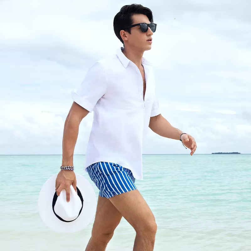 New Style Stripe Summer Hot Fashion Beach Men Board Shorts Plus Szie