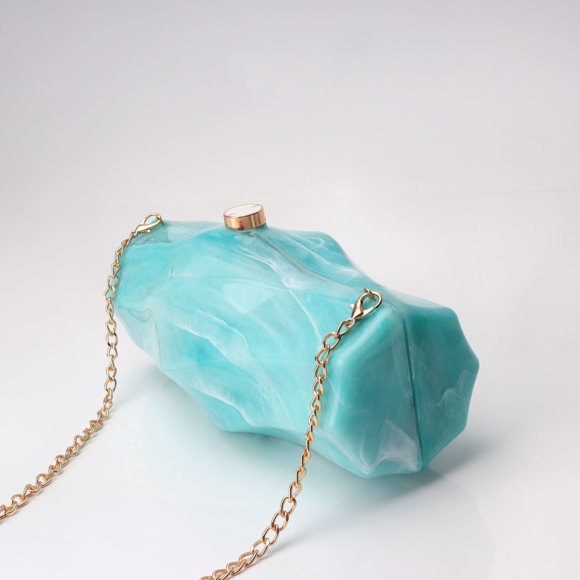 Advanced Niche Design, Sexy Irregular Acrylic Box Bag, Casual And Versatile, Stone Patterned Hand-Held Crossbody Bag