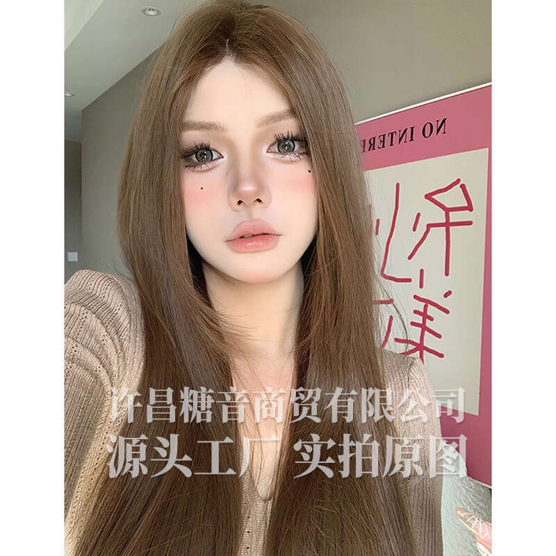 Lace Front Wig Cover T Shape Tangyin Wig Women S Daily Net Long Straight E Front Lace Mid Split New Natural Full Headset