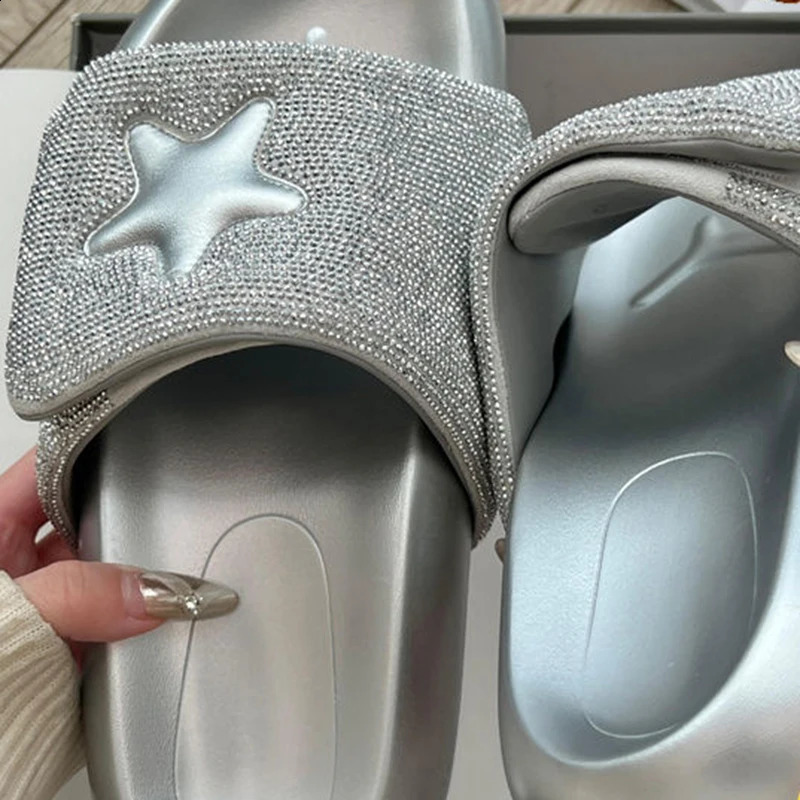 Top Quality Sandalias Women Slippers Bling Rhinestone Women Sandals Platform Fashion Shiny Womens Casual Shoes Crystal 250113