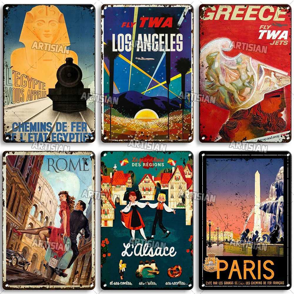 High Quality Nostalgic Travel Metal Poster Decorative Place Retro Metal Signs Man Cave Home Studio Metal Plaque Vintage Wall Industrial Decoration T25