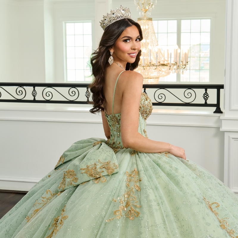Mint Green Quinceanera Dresses Ball Gown Spaghetti Strap Sequin Appliques Lace Beading Crystal Tull Birthday Party Sweet 16 Dress Vestidos 15 Anos