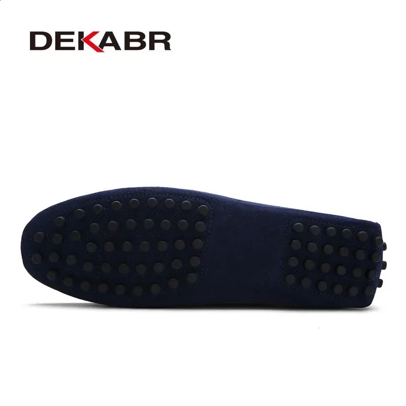 DEKABR Genuine Leather Men Casual Shoes Mens Loafers Moccasins Breathable Slip on Black Driving Shoes Size 35-49 250113