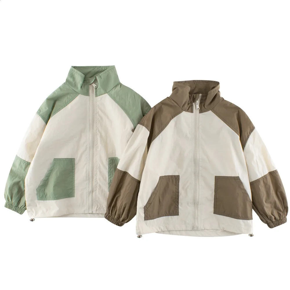 High Qualify Jacket for Boys Girls Zipper Casual 2025 Spring Capsule Patchwork Coat Outerwear 250114