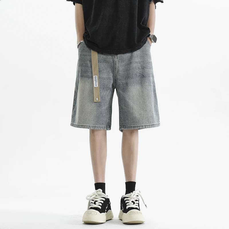 Summer Mens Vintage Denim Shorts Fashion Ultra-thin Breathable Bermuda Jeans Baggy Casual Male Wide Short Pants 250117
