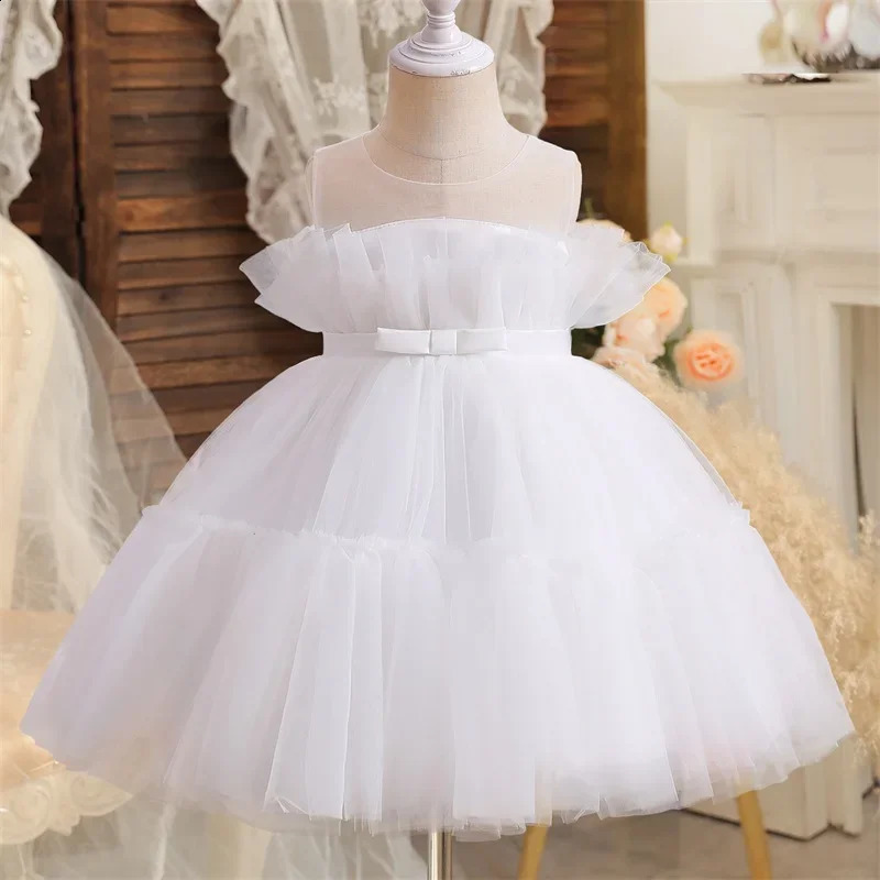 Baby Dresses For Girls Kids Wedding Bridesmaid Gown Toddler Tulle Birthday Princess Party Dress Infant Outfits Vestidos 1-5 Year 250117