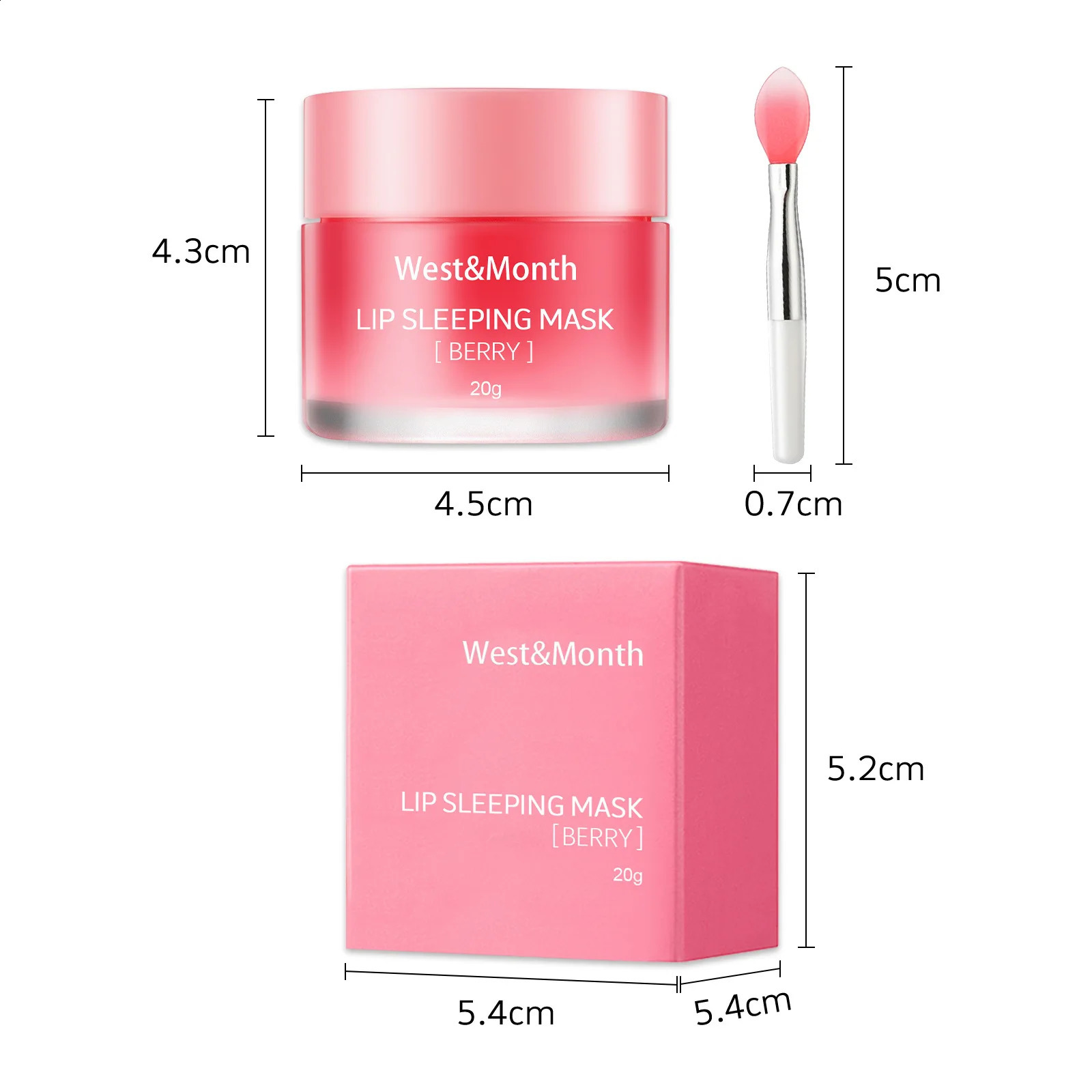 West Month 20g Moisturizing Lip Sleeping Mask Night Sleep Maintenance Nourish Fade Lip Lines Dead Skin Repairing Lip Balm 250121