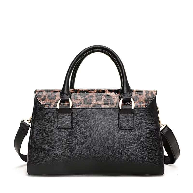 Aidrani New Women's Handbag Made Of High Quality Cowhide, Leopard Pattern Design, Large Capacity Portable Briefcase