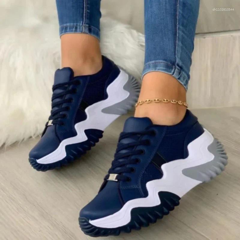Women's Plus Size Breathable Platform Sneakers - hot Casual Lace-Up Running Shoes, Non-Slip Tenis for Sport