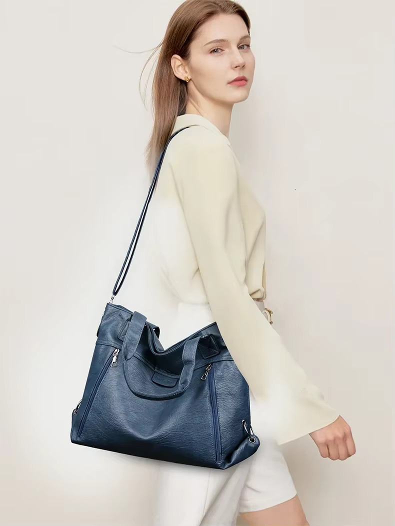 Fashion Retro Women's Handbag Trendy Shoulder Bag, Multi-Layer Tote Large Capacity Crossbody Bag