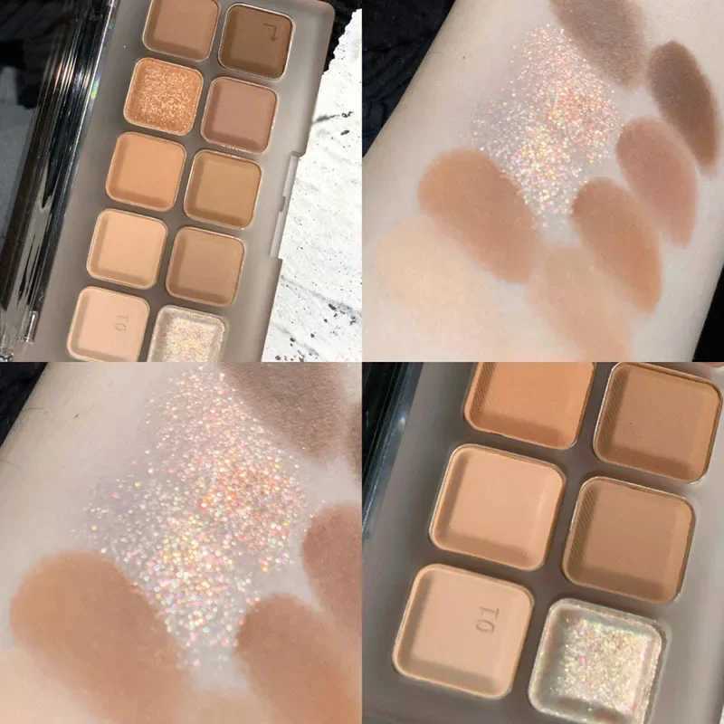 New Arrival 10 Colors Eye Shadow Matte Pearl Grey Pink Long Lasting Glitter Eye Shadow Brown Earthy Color Eye Pigment Plate Korean Makeup Z250121
