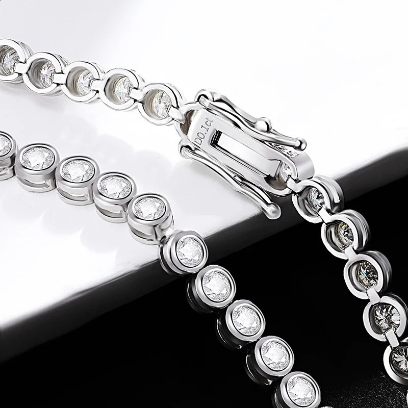 Halaile D Color Full S925 Sterling Silver Sparkling Bubble Tennis Bracelet with GRA Fine Jewelry Womens Trendy Gift 250121