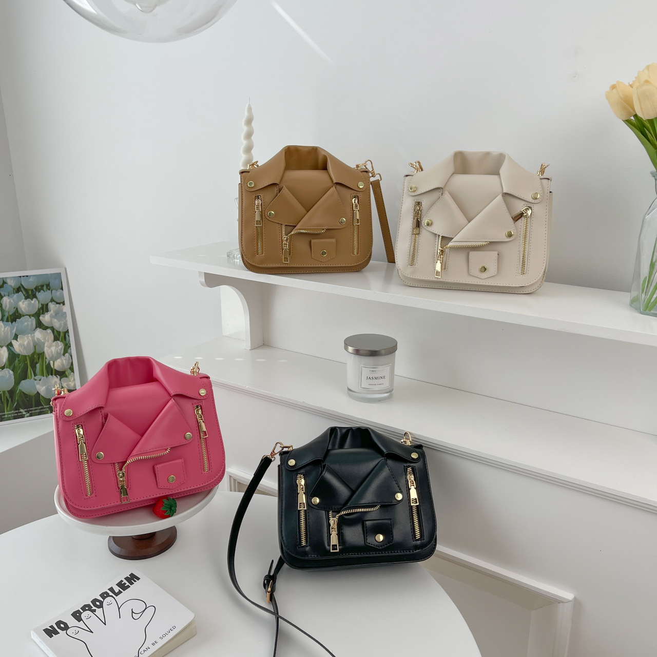 Leather Jacket Cosplay Shoulder Bag Designer Women's PU Attractive Punk Style Crossbody Bags For Girls