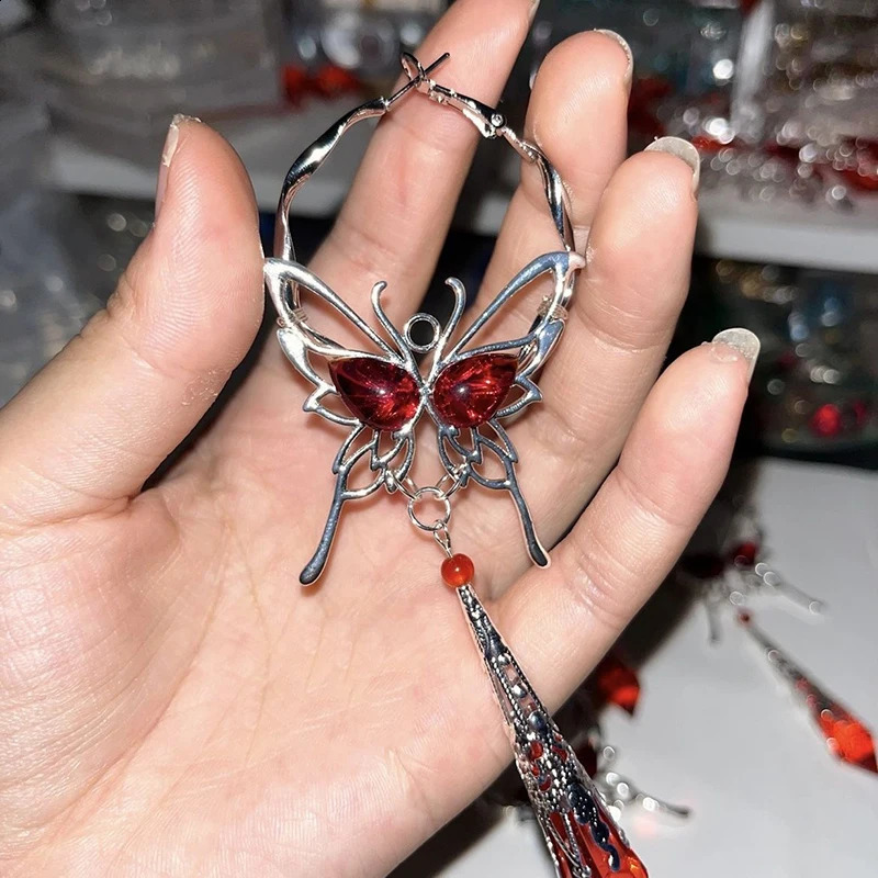 Anime Tian Guan Ci Fu Heaven Officials Blessing Hua Cheng Cosplay Earrings Gem Butterfly Pendant Jewelry Earstuds Accessory 250120