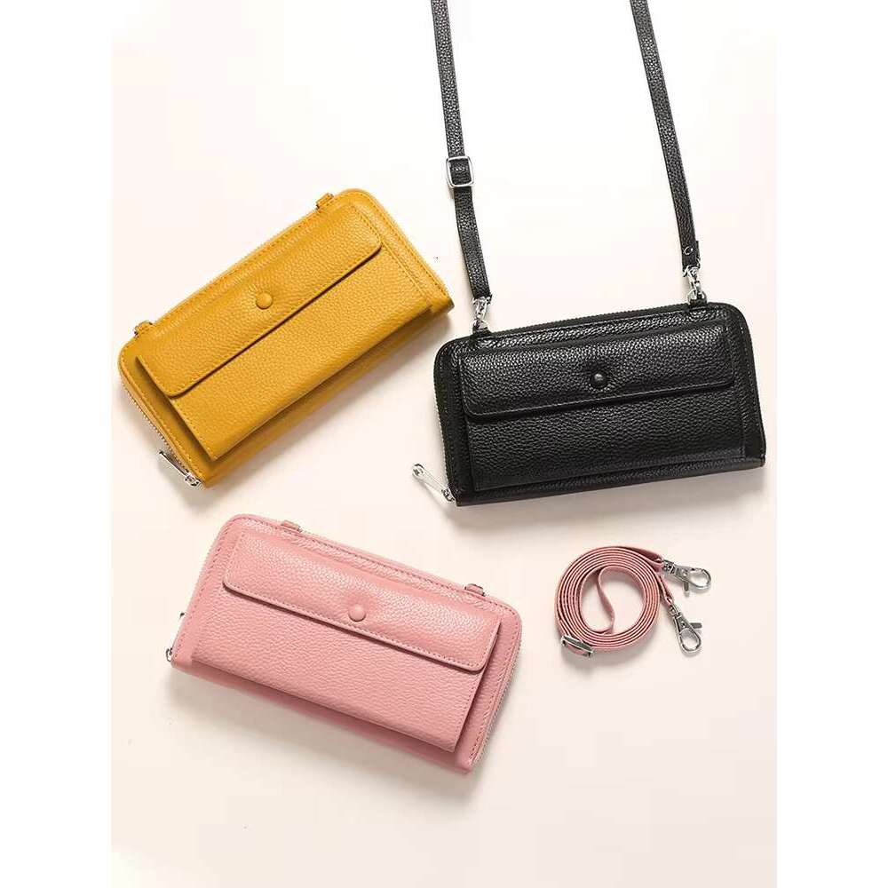 Zency Soft Genuine Leather Handbag Transparent Phone Multifunctional Crossbody Wallet Women's Shoulder Strap Card Holder Bag