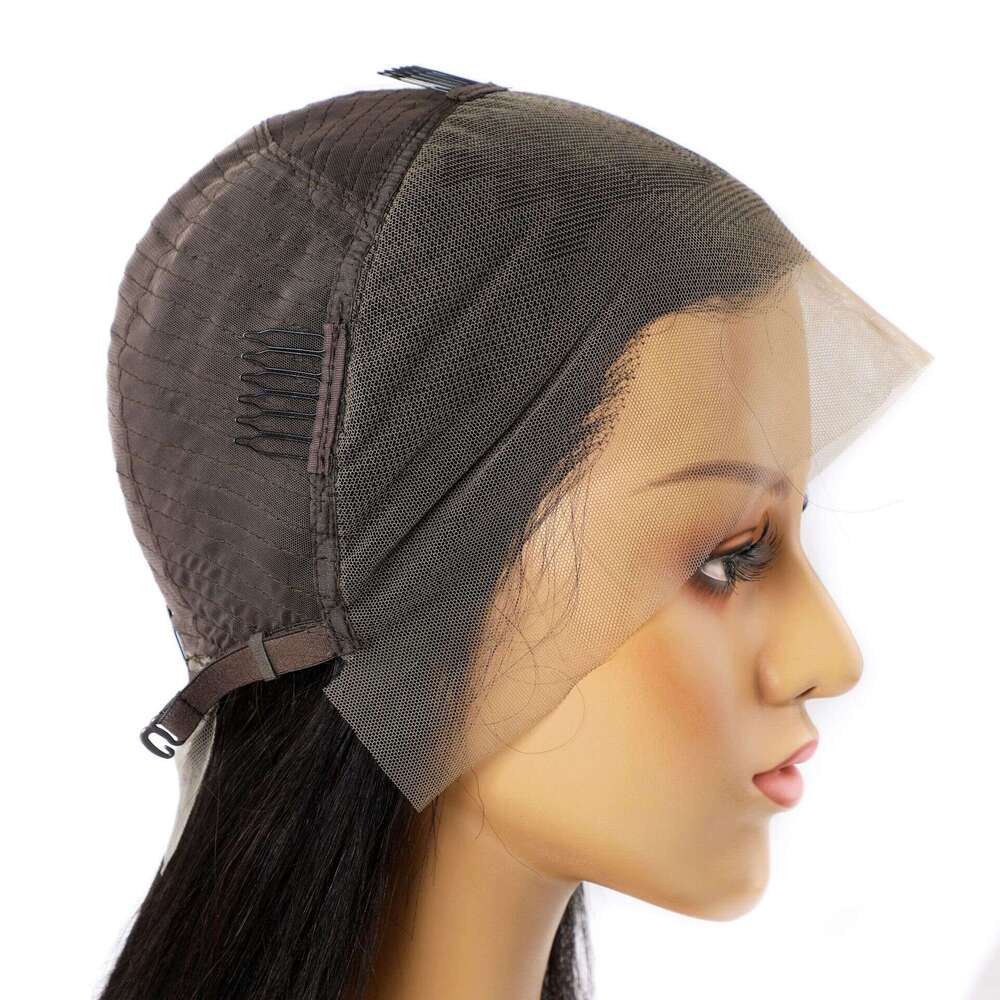Lace Front Wig Cover T Shape Human Wigs With Lace Covers In Front A Straight Hair Texture Density