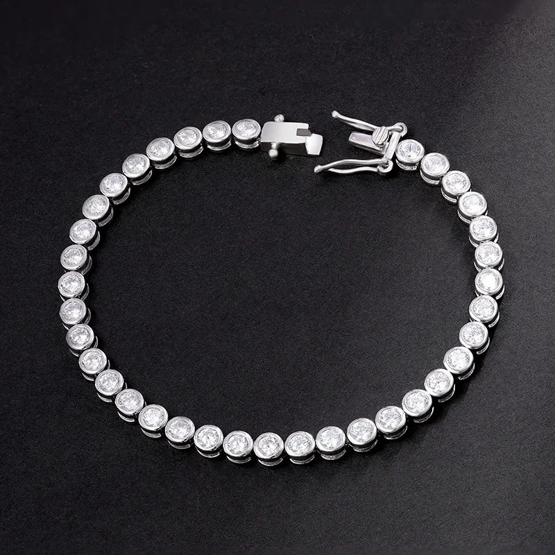 Halaile D Color Full S925 Sterling Silver Sparkling Bubble Tennis Bracelet with GRA Fine Jewelry Womens Trendy Gift 250121