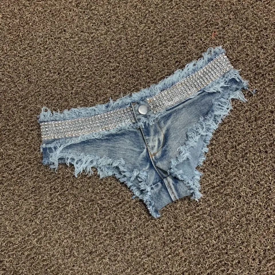Nightclub 2025 Womens Sexy Ultra Short Denim Jeans Low Waist Cowboy Shorts Pole Dance 250116