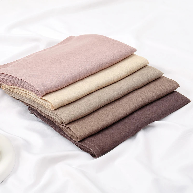 Fashion Rayon Cotton Hijab Shawls Modal Muslim Hijabs Women Plain Scarf Small Size Headscarf Islamic Turban Headband 170*70cm 250121
