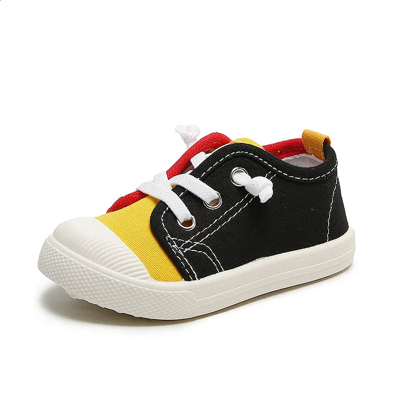 Boys Canvas Shoes Sneakers Girls Tennis Laceup Children Footwear Toddler Yellow Chaussure Zapato Casual Kids 250117