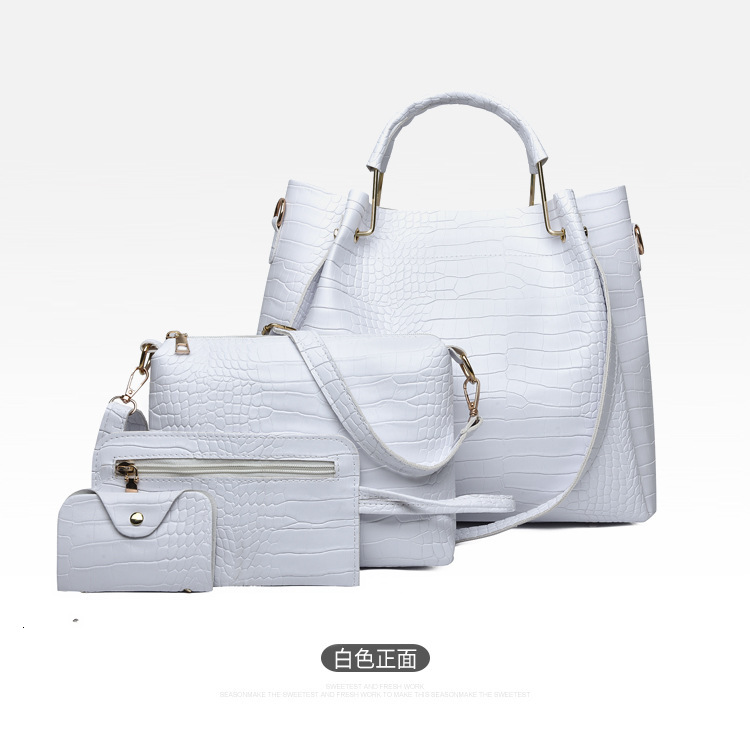 Designer's New Fashionable Mother And Baby Four Piece Set Crocodile Pattern Handbag With Large Capacity Single Shoulder Crossbody Bag