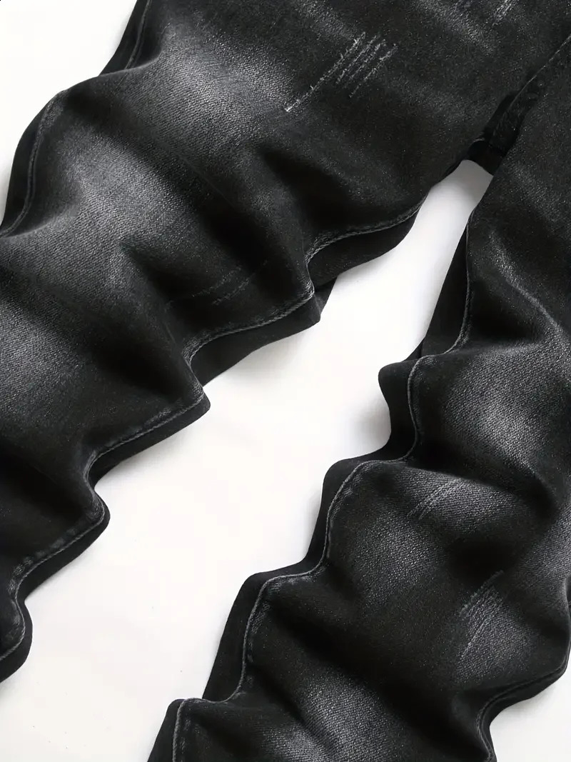Mens Stretchy Denim Jeans For Men Simple Slim Casual Straight Fashion Classic Pants Cargo Solid Streetwear Trousers 250121