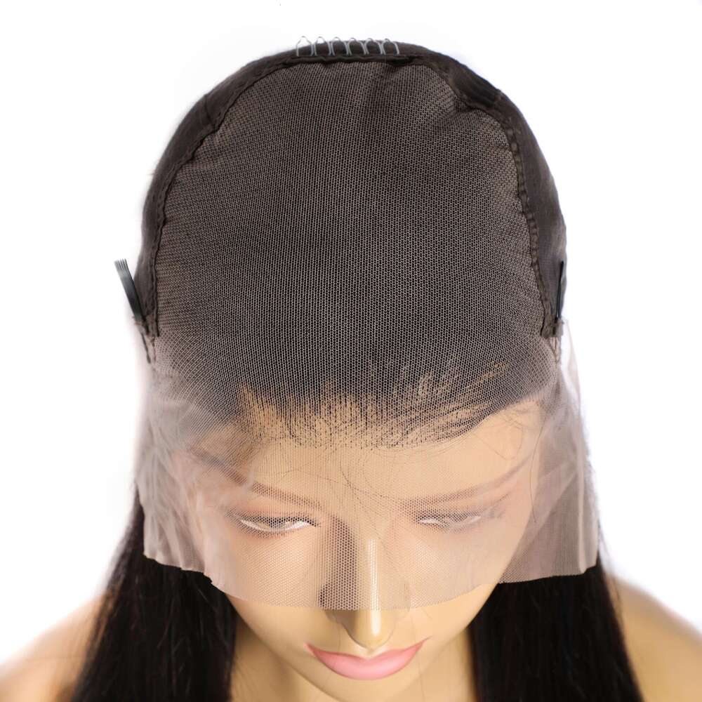 Lace Front Wig Cover T Shape Human Wigs With Lace Covers In Front A Straight Hair Texture Density