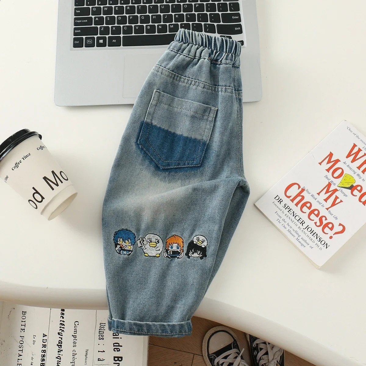 Autumn Infant Baby Boy Jeans Korean Casual Embroidery Outwear Children Boy Denim Pants Loose Elastic Waist Kid Boys Trousers 250115