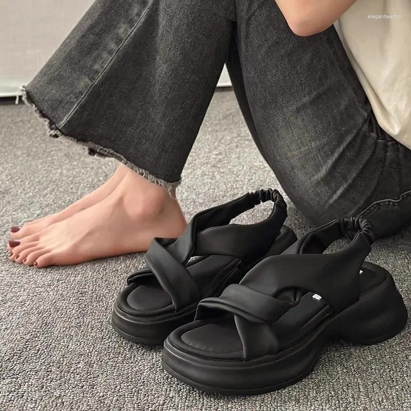 2025 S Fashion Designer Sandals Women S Summer Style Strapless Platform Casual With Thick Sole For Beach Outfits French Dress Roman Shoes