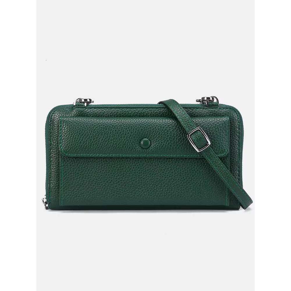 Zency Soft Genuine Leather Handbag Transparent Phone Multifunctional Crossbody Wallet Women's Shoulder Strap Card Holder Bag