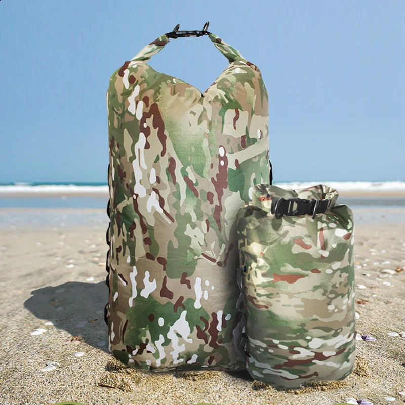 Camouflage Waterproof Backpack Portable Outdoor Sport Rafting Bag River Tracing Swiming Bucket Dry 3L 5L 10L 20L 35L 250121