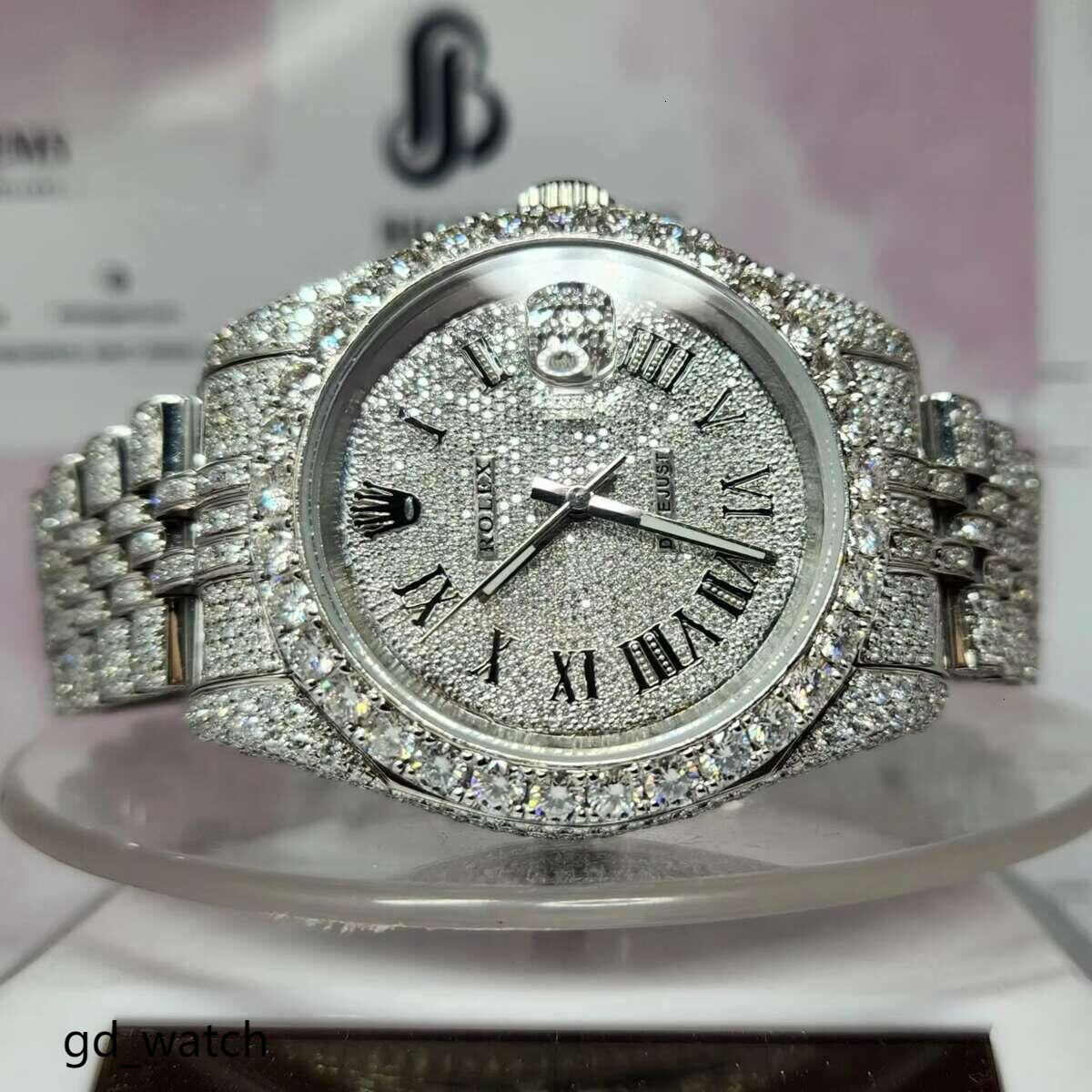 Premium Quality Antique Fully Iced Out VVS Clarity Moissanite Dia Watch for Men with elegant Free delivery Never let you down